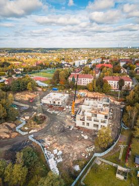 Plac budowy hospicjum z lotu ptaka