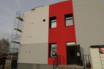 Budynek Ochotniczej Straży Pożarnej w Golejowie w trakcie modernizacji. 