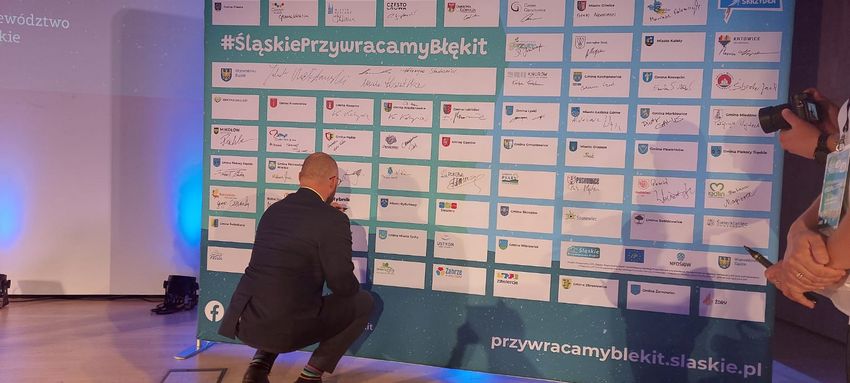 spotkanie "Śląskie samorządy dla błękitnego nieba". Wziął w nim udział zastępca prezydenta Rybnika Piotr Masłowski.