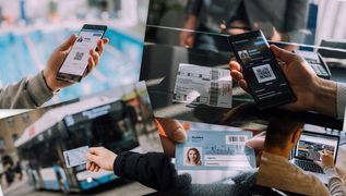 Kolaż zdjęć karty Rybka - w wersji plastikowej i w aplikacji