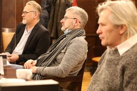 Laureaci nagród miasta w dziedzinie kultury, od lewej: dr Jan Krajczok, dr Jacek Kamiński i Marian Bednarek. 