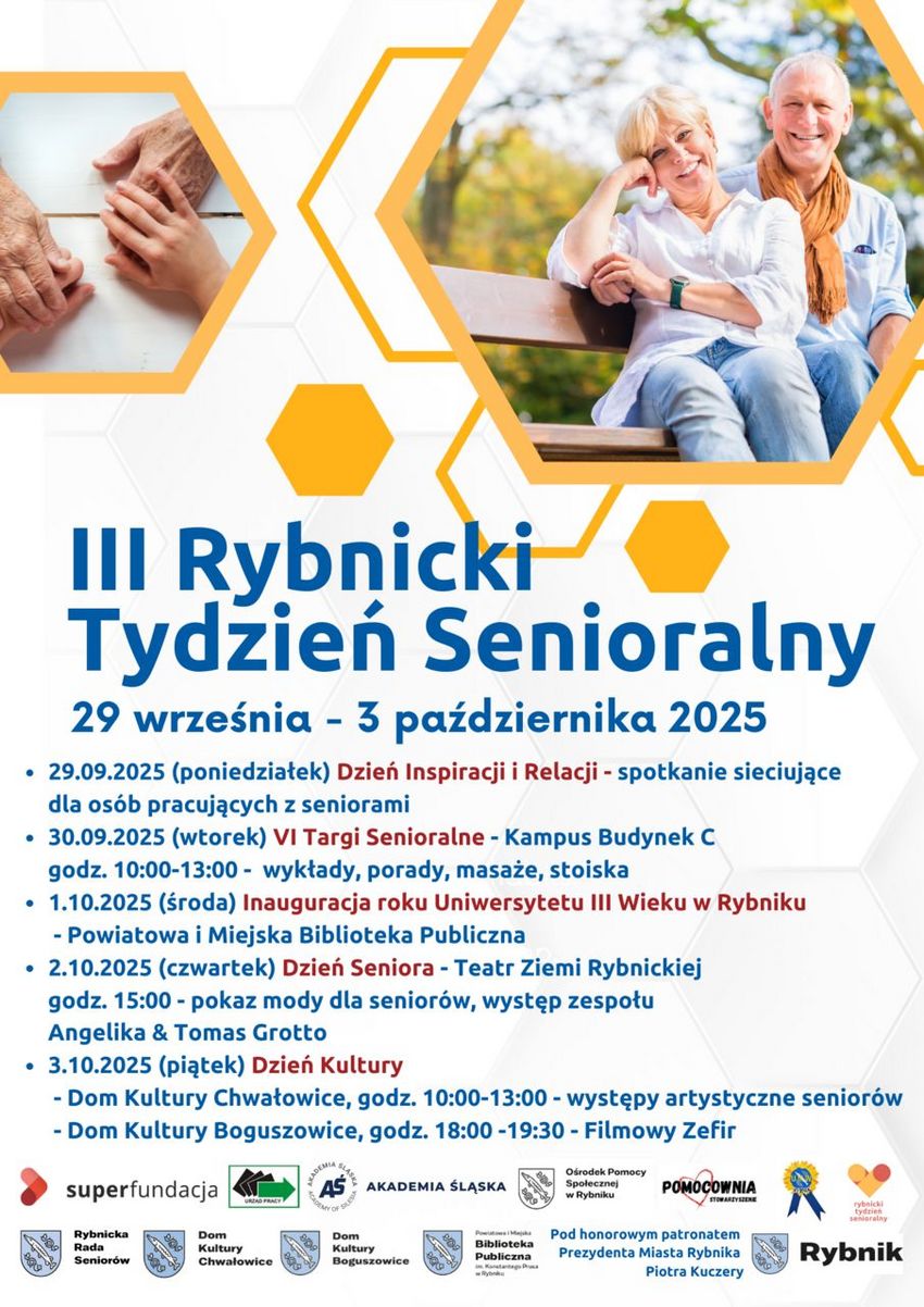 Obraz przedstawia plakat związany z Tygodniem Senioralnym.