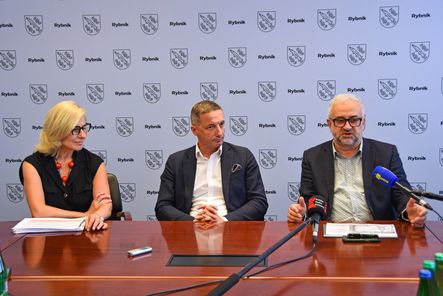 Konferencja prasowa podsumowującą kampanię informacyjną na temat projektu parku kulturowego Centrum Starego Rybnika 