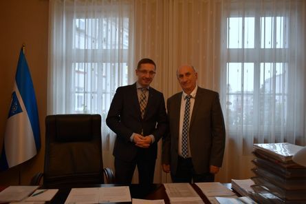 Prezydent Rybnika Piotr Kuczera i mer Saint-Vallier – Alain Philibert. Fot. Ł. Dycha