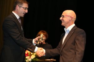 Wręczenie Honorowej Złotej Lampki Górniczej. Fot. W. Troszka 