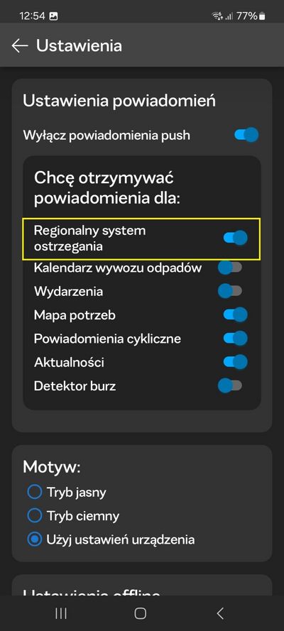 Zrzut ekranu z aplikacji haloRybnik