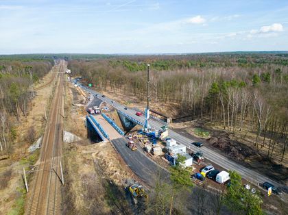 Wiadukt tymczasowy na ul. Mikołowskiej.