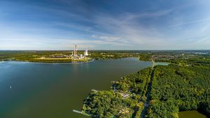 Panorama miasta - Zalew Rybnicki. 