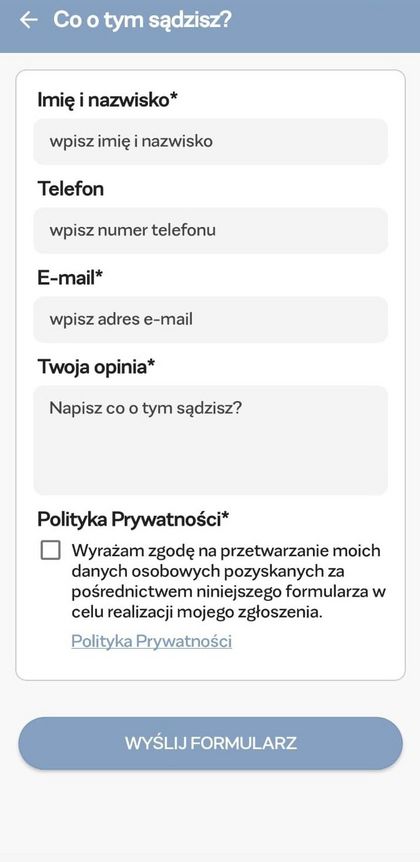 Moduł "Co o tym sądzisz" aplikacji Halo!Rybnik