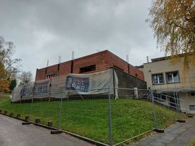 Plac budowy krematorium na rybnickim cmentarzu