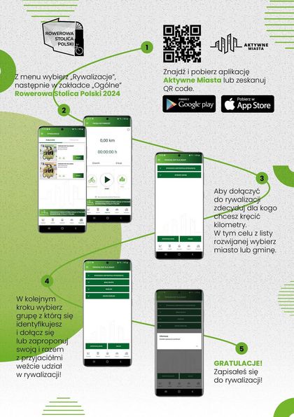 Graficzna instrukcja korzystania z aplikacji Rowerowa Stolica Polski
