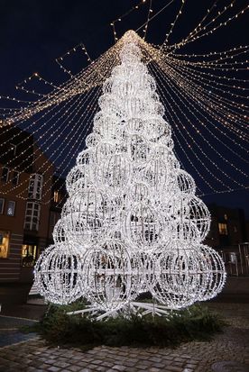 Świetlna choinka na Placu Wolności