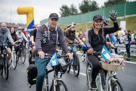 Uroczyste otwarcie drogi regionalnej - przejazd rowerzystów