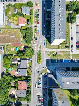 Widok na ul. Orzepowicką z lotu ptaka
