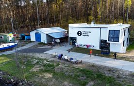 Stanica żeglarska na Zalewem Rybnickim - z lotu ptaka