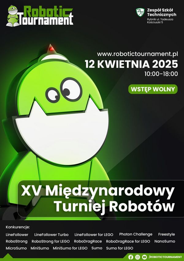 Plakat z grafiką Turniej Robotic Tournament