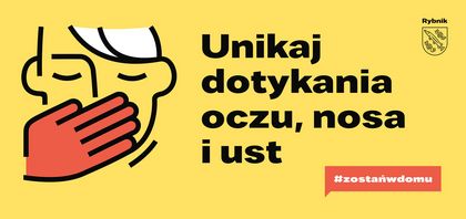 1 Gliwicka wjazd grafika - twarz z zasłoniętymi ręką ustami i czarny napis na żółtym tle