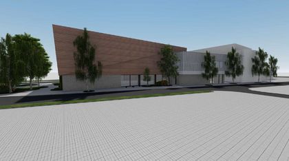 Wizualizacja budynku nowej sali gimnastycznej przy II LO