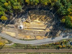 Perspektywa z lotu ptaka na budowę ul. Mikołowskiej