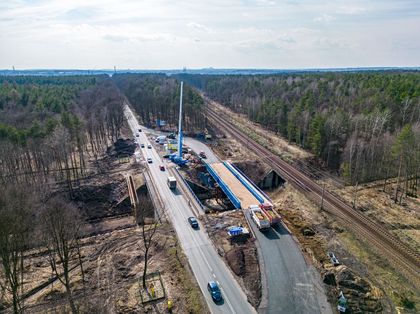 Wiadukt tymczasowy na ul. Mikołowskiej.