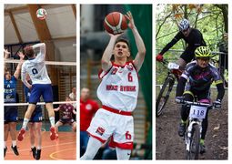 Kolaż zdjęć przedstawiających sportowców uprawiających różne dyscypliny sportu