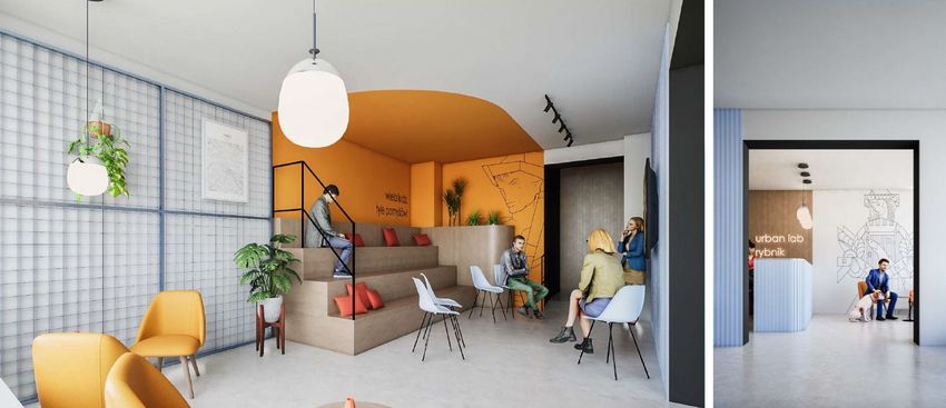 Wizualizacja pomieszczenia przeznaczonego na Urban Lab