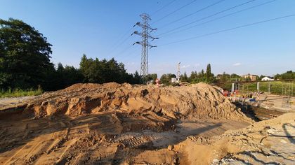 Plac budowy nowego wiaduktu. 