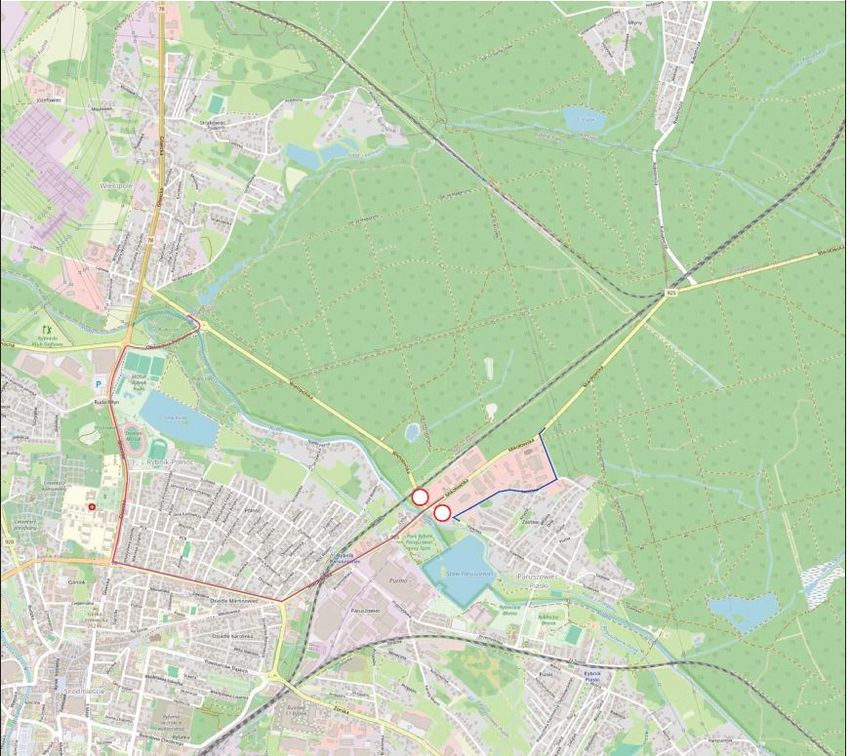 zdjęcie przedstawia mapę objazdu