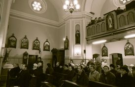 Wnętrze kaplicy szpitalnej św. Juliusza, lata 80/90 XX wieku