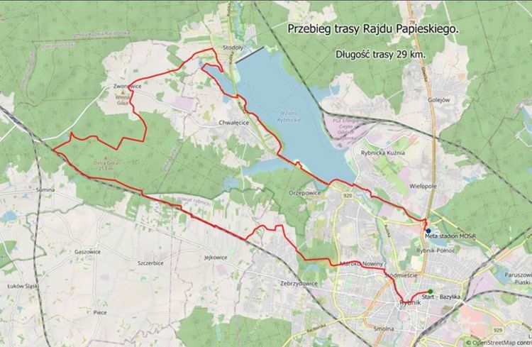 Mapa trasy rowerowej