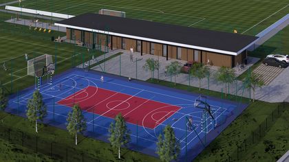 Wizualizacja kompleksu boisk Orlik w dzielnicy Chwałowice