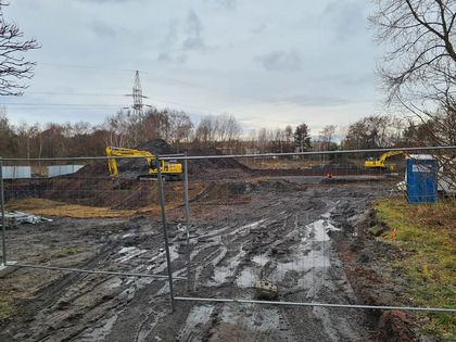 Plac budowy - początek budowy hospicjum stacjonarnego w Rybniku