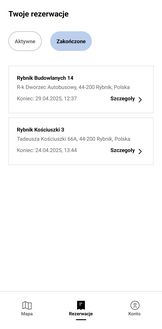 Zrzut ekranu z aplikacji Boks rowerowy Rybnik