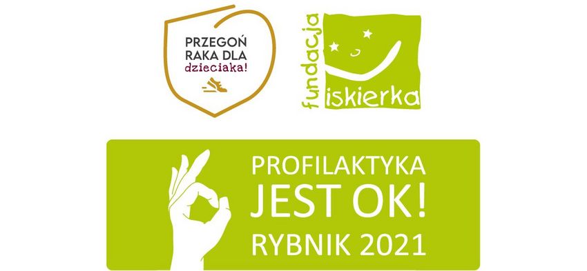 Grafika w biało-zielonych barwach z hasłem, że profilaktyka jest ok. 