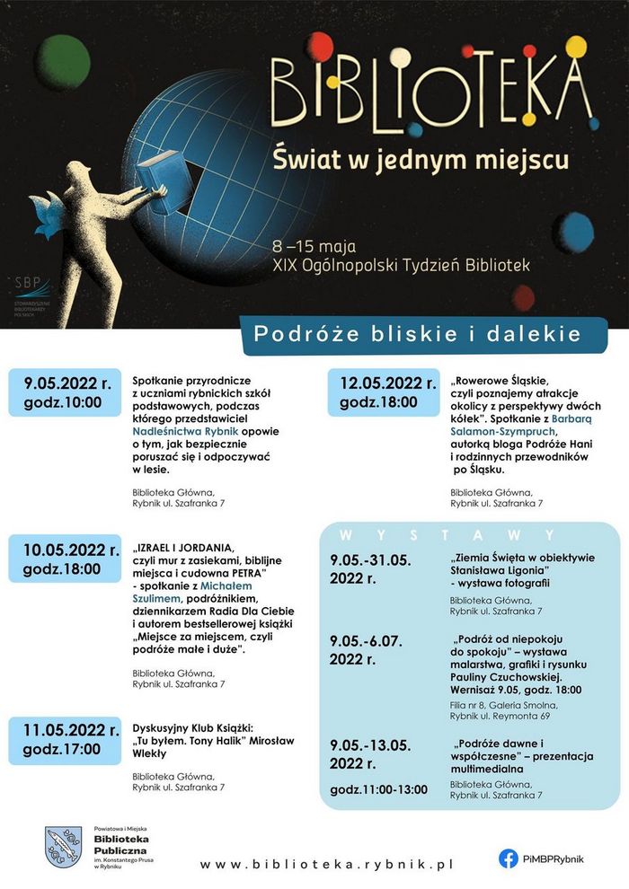 Plakat z programem Tygodnia Bibliotek