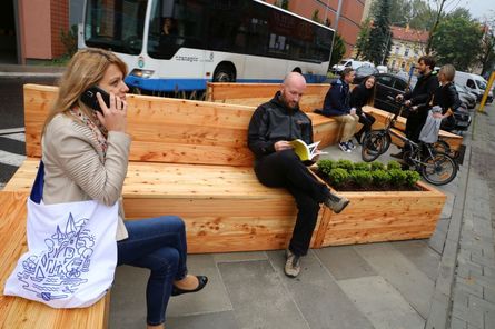 Pierwszy parklet w Rybniku. Fot. W. Troszka