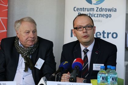 Uczestnicy konferencji prasowej w związku z otwarciem Centrum Zdrowia Psychicznego