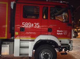 Bok maski wozu strażackiego