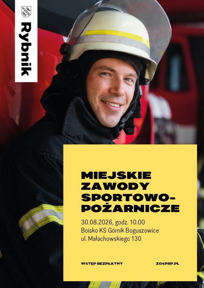 plakat promujący zawody strażackie