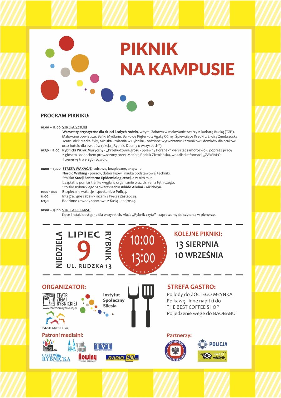 Plakat pikniku na kampusie - lipiec 2017