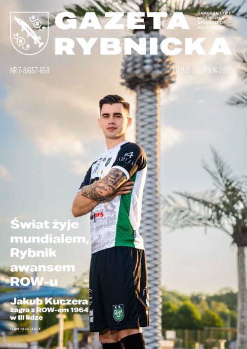 Okładka bieżącego numeru Gazety Rybnickiej - piłkarz Jakub Kuczera